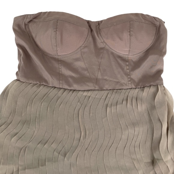 Doe & Rae Strapless Ruffle Dress, Taupe, Medium - Picture 3 of 9